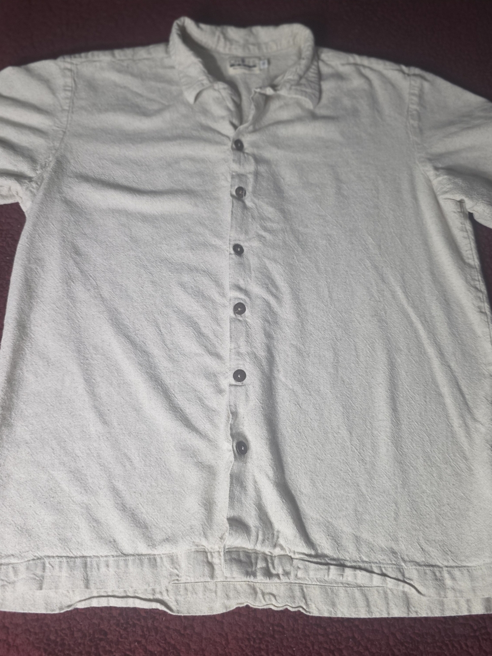 Chois Bali Men's XL Linen Resort Shirt Cream Off-White Holiday Beach Summer Camp